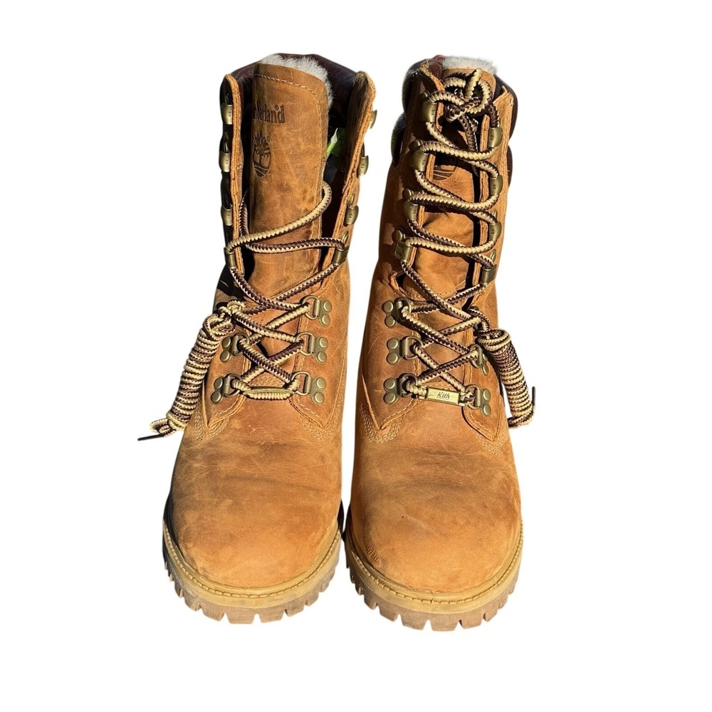 Kith Timberland 40 Below Super Shearling Boots 8 Inch Brown A1Q9N Mens 8 - Picture 2 of 8